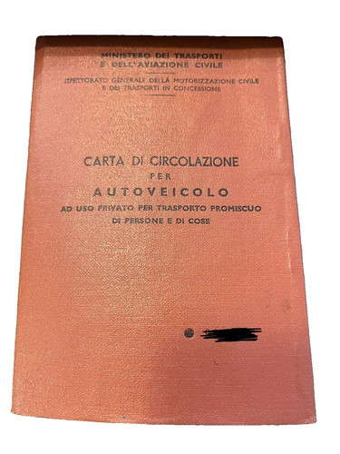 Libretto carta circolazione - libretto, di