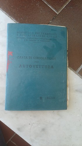 Libretto carta circolazione - libretto, di