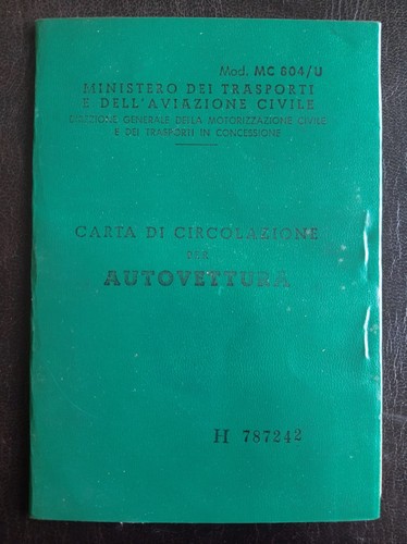 Carta circolazione per - di,