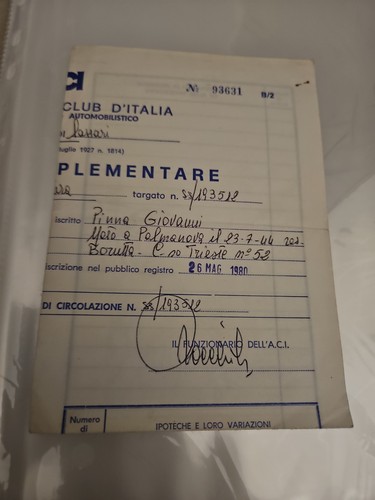 Vintage foglio - a.c.i.,