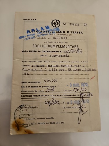 Vintage foglio - a.c.i.,