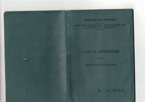Libretto carta circolazione - libretto, di