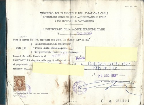Libretto carta circolazione - di,